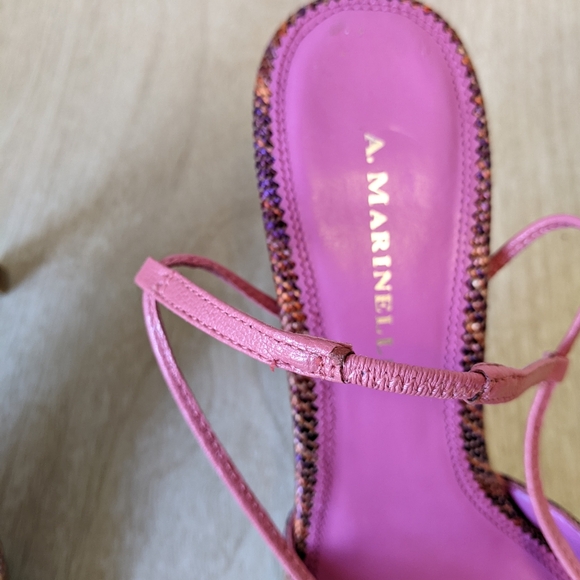 A. Marinelli Multi Striped Slingback Heels 8 - Picture 10 of 10